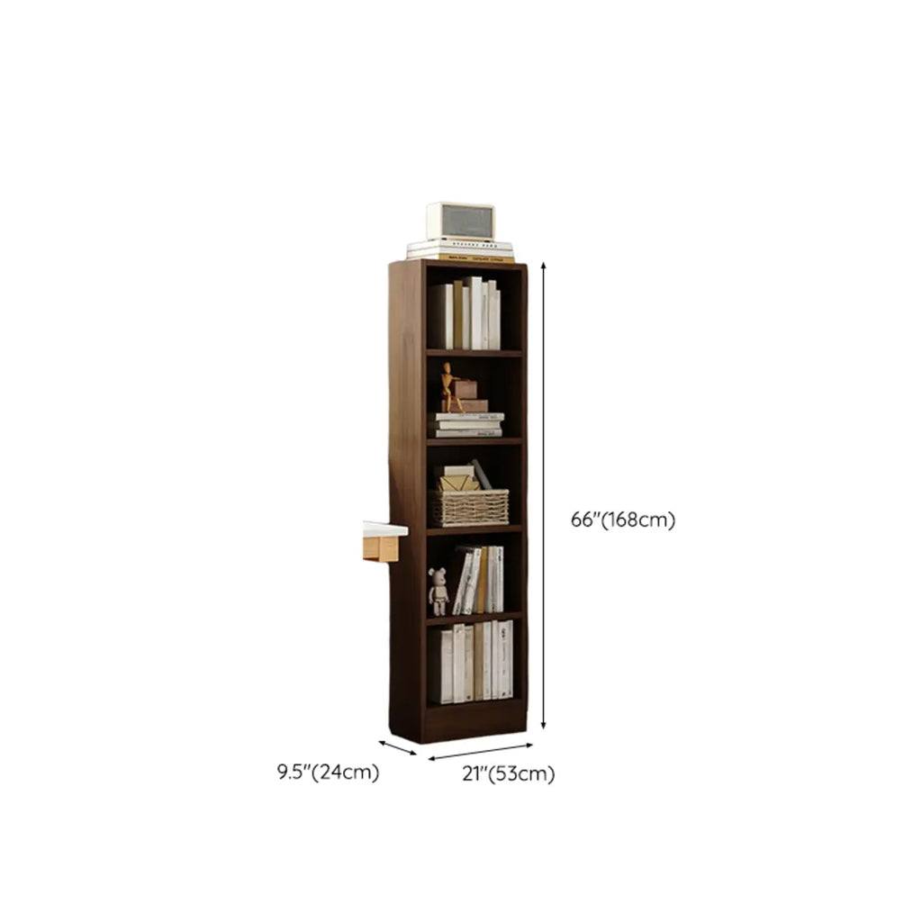 Compact Tall Modern Wooden 5-Tier Corner Bookcase