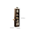 Compact Tall Modern Wooden 5-Tier Corner Bookcase