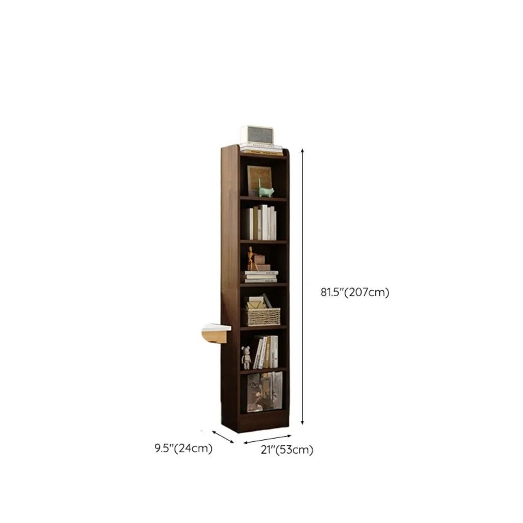 Compact Tall Modern Wooden 5-Tier Corner Bookcase