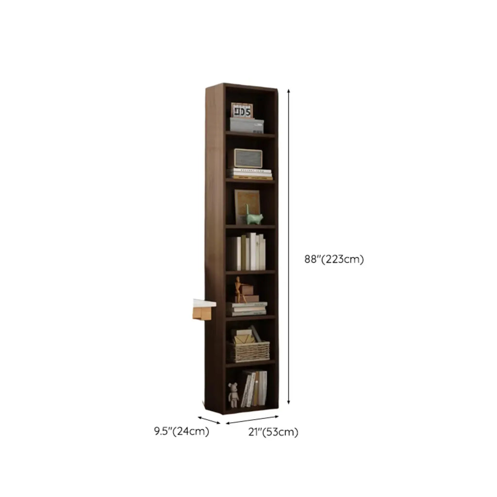 Compact Tall Modern Wooden 5-Tier Corner Bookcase