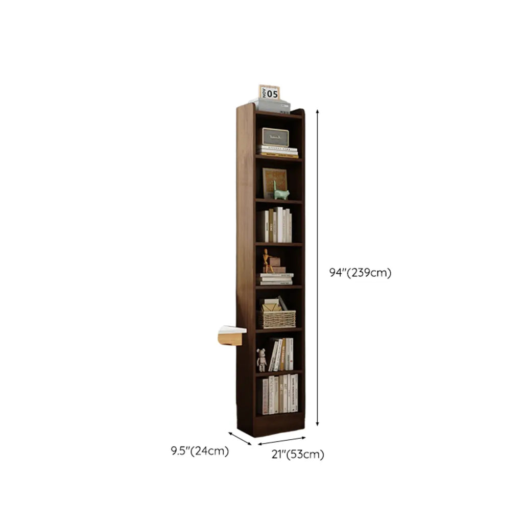 Compact Tall Modern Wooden 5-Tier Corner Bookcase