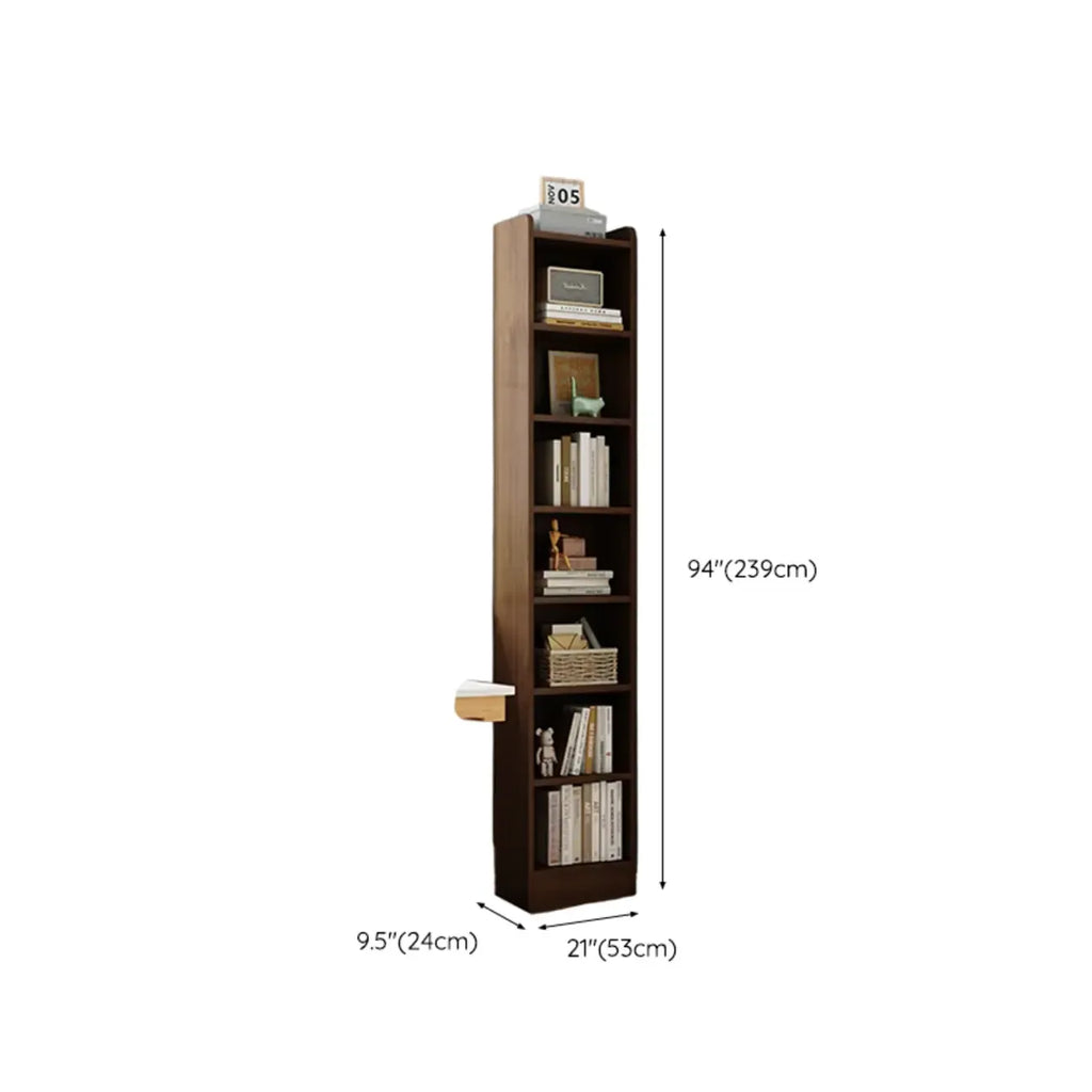 Compact Tall Modern Wooden 5-Tier Corner Bookcase
