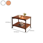 Modern Round 2-Tier Wooden End Table with Storage