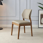 Scandinavian Faux Leather Low Back Dining Chair