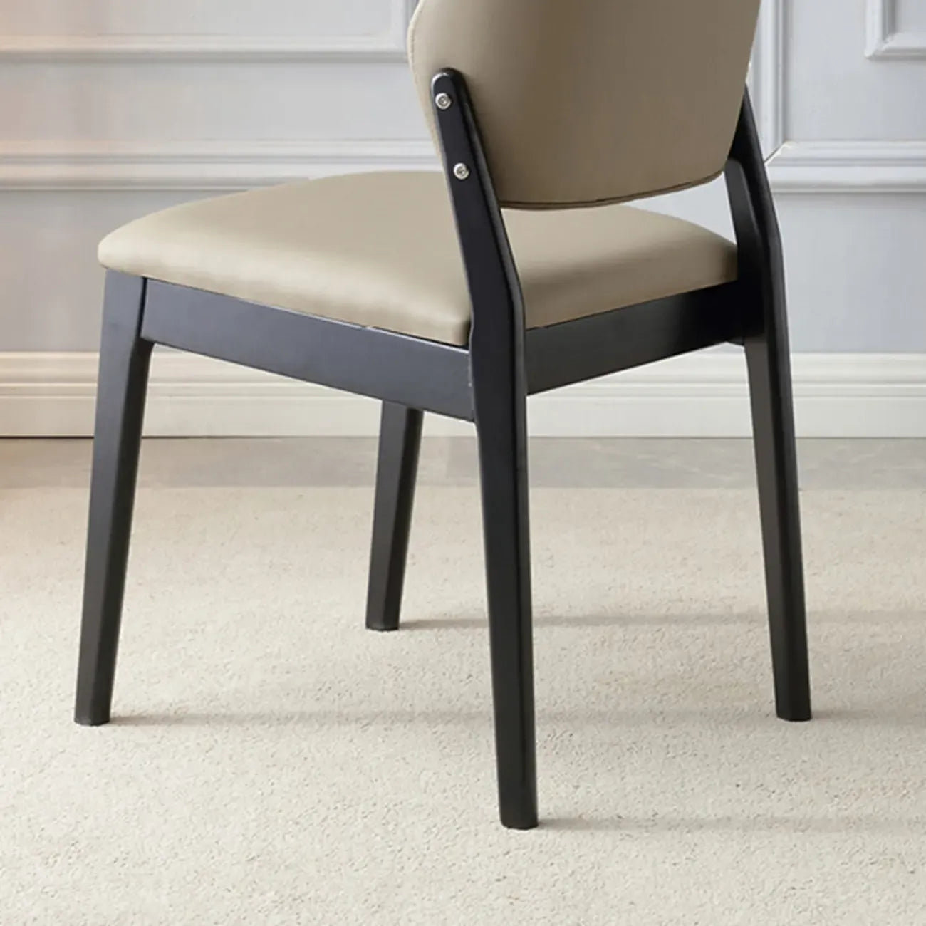 Scandinavian Faux Leather Low Back Dining Chair