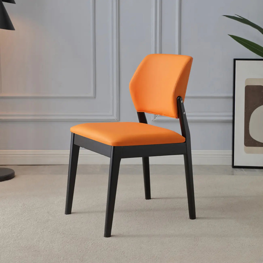 Scandinavian Faux Leather Low Back Dining Chair