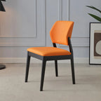 Scandinavian Faux Leather Low Back Dining Chair