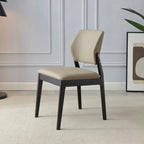 Scandinavian Faux Leather Low Back Dining Chair