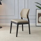 Scandinavian Faux Leather Low Back Dining Chair