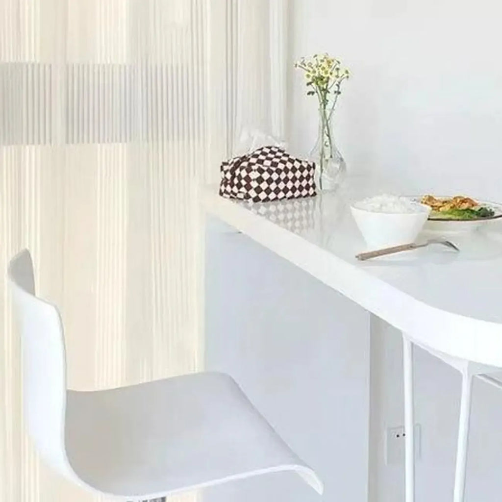Stylish Pure White Wooden Metal Double Pedestal Bar Tables