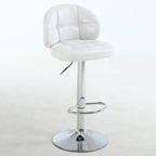 Contemporary Leather Swivel Adjustable Bar Stool