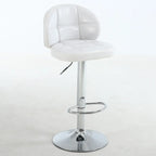 Contemporary Leather Swivel Adjustable Bar Stool
