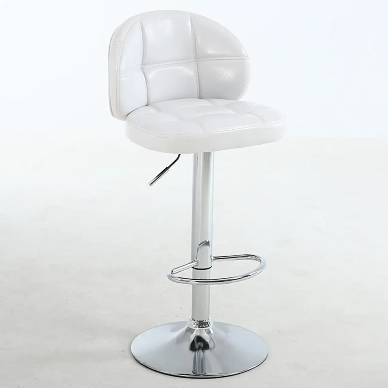 Contemporary Leather Swivel Adjustable Bar Stool
