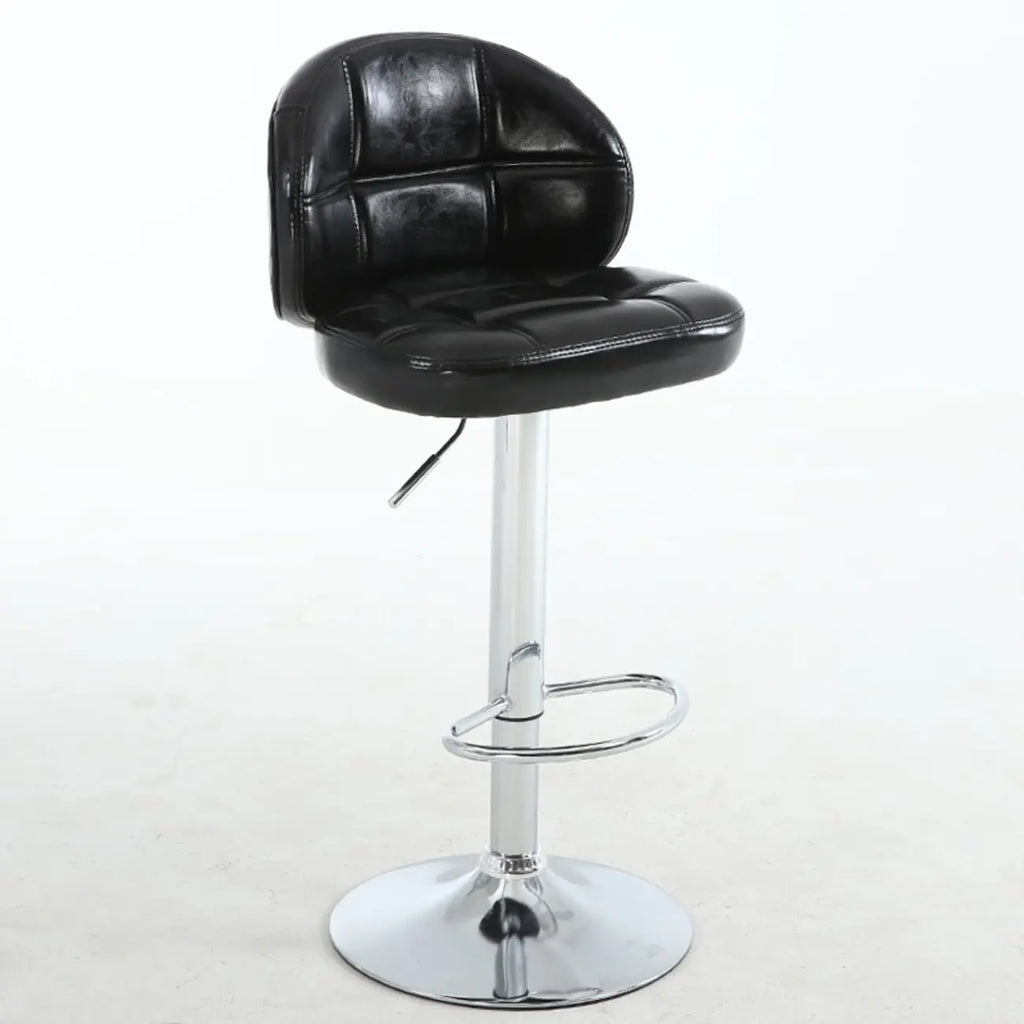 Contemporary Leather Swivel Adjustable Bar Stool