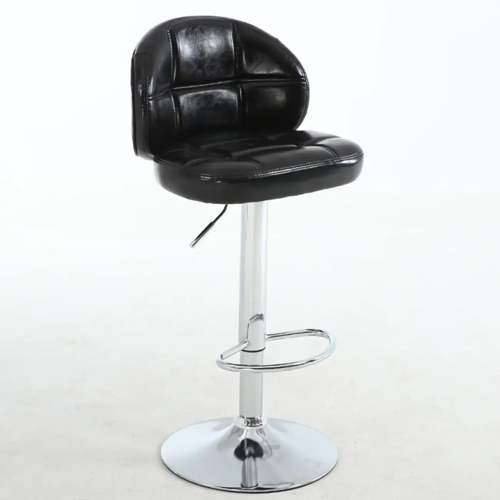 Contemporary Leather Swivel Adjustable Bar Stool