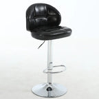 Contemporary Leather Swivel Adjustable Bar Stool