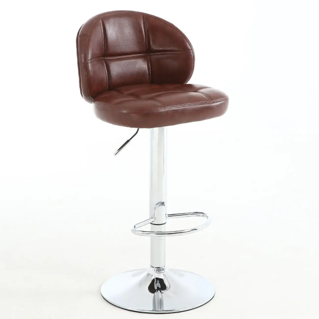 Contemporary Leather Swivel Adjustable Bar Stool