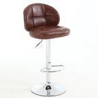 Contemporary Leather Swivel Adjustable Bar Stool