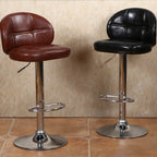 Contemporary Leather Swivel Adjustable Bar Stool