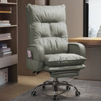Adjustable Leather Coffee Lumbar Support Swivel Office Chair