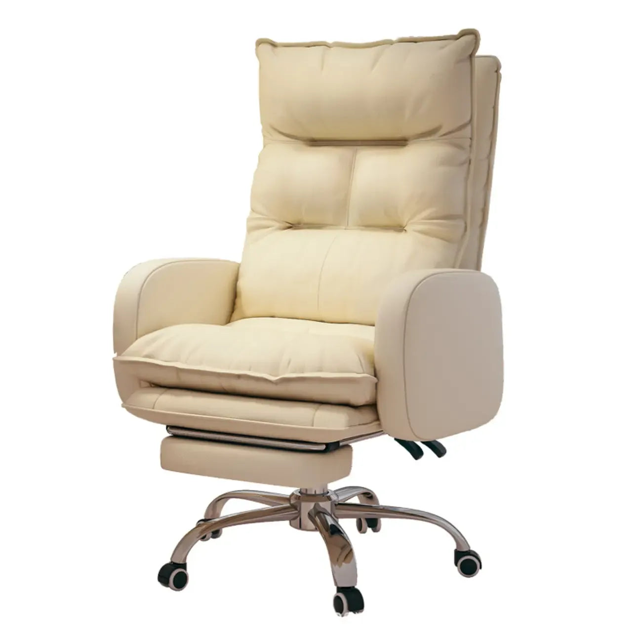 Adjustable Leather Coffee Lumbar Support Swivel Office Chair