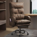 Adjustable Leather Coffee Lumbar Support Swivel Office Chair