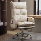 Adjustable Leather Coffee Lumbar Support Swivel Office Chair