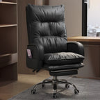 Adjustable Leather Coffee Lumbar Support Swivel Office Chair