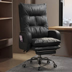 Adjustable Leather Coffee Lumbar Support Swivel Office Chair