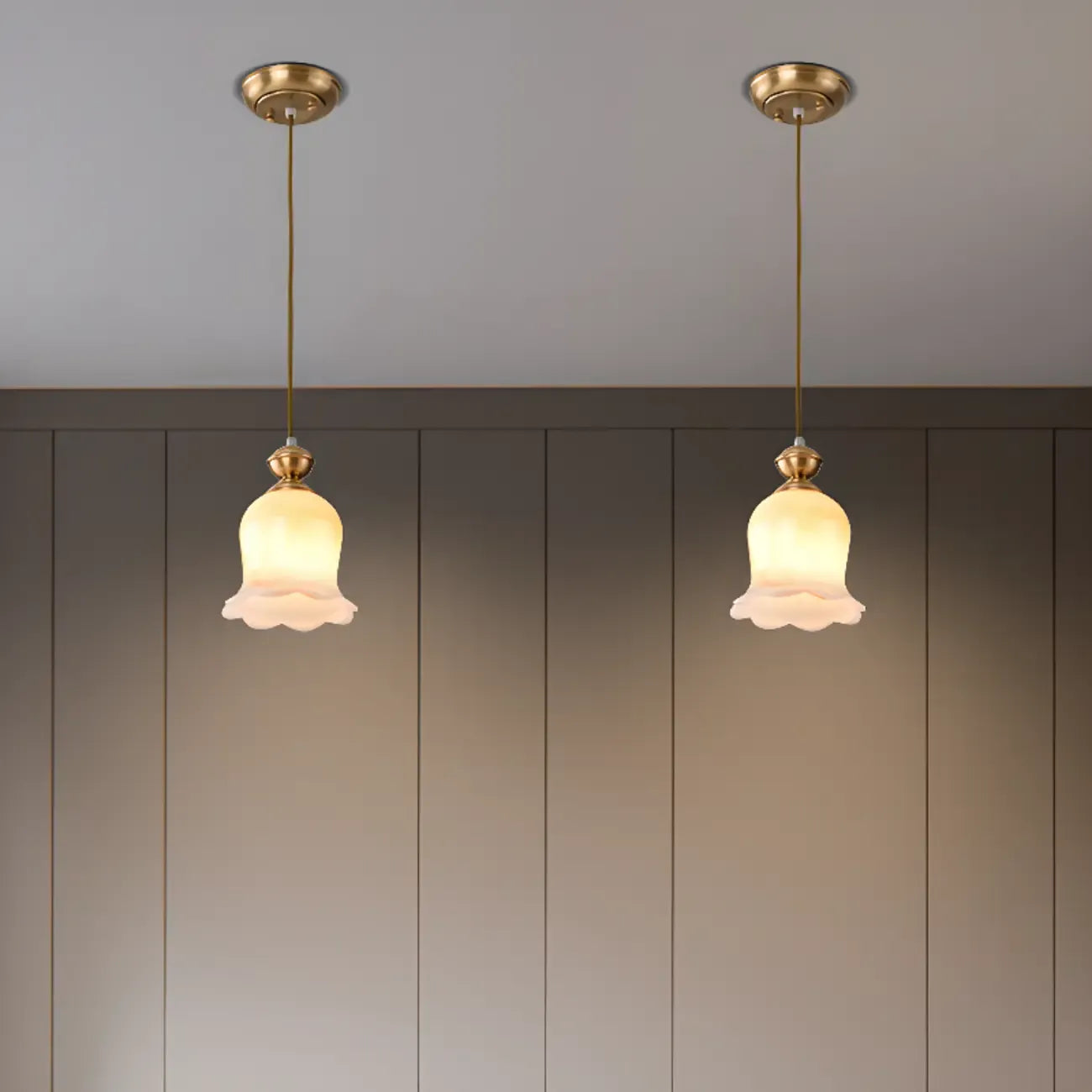 Indoor Clear Glass Pendant Lights Fixture with Adjustable Height
