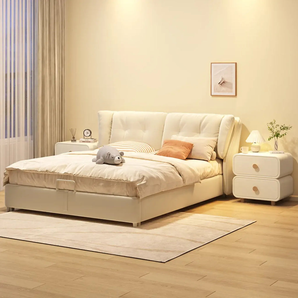 Bedroom Off-White Wooden Two Drawer Nightstand
