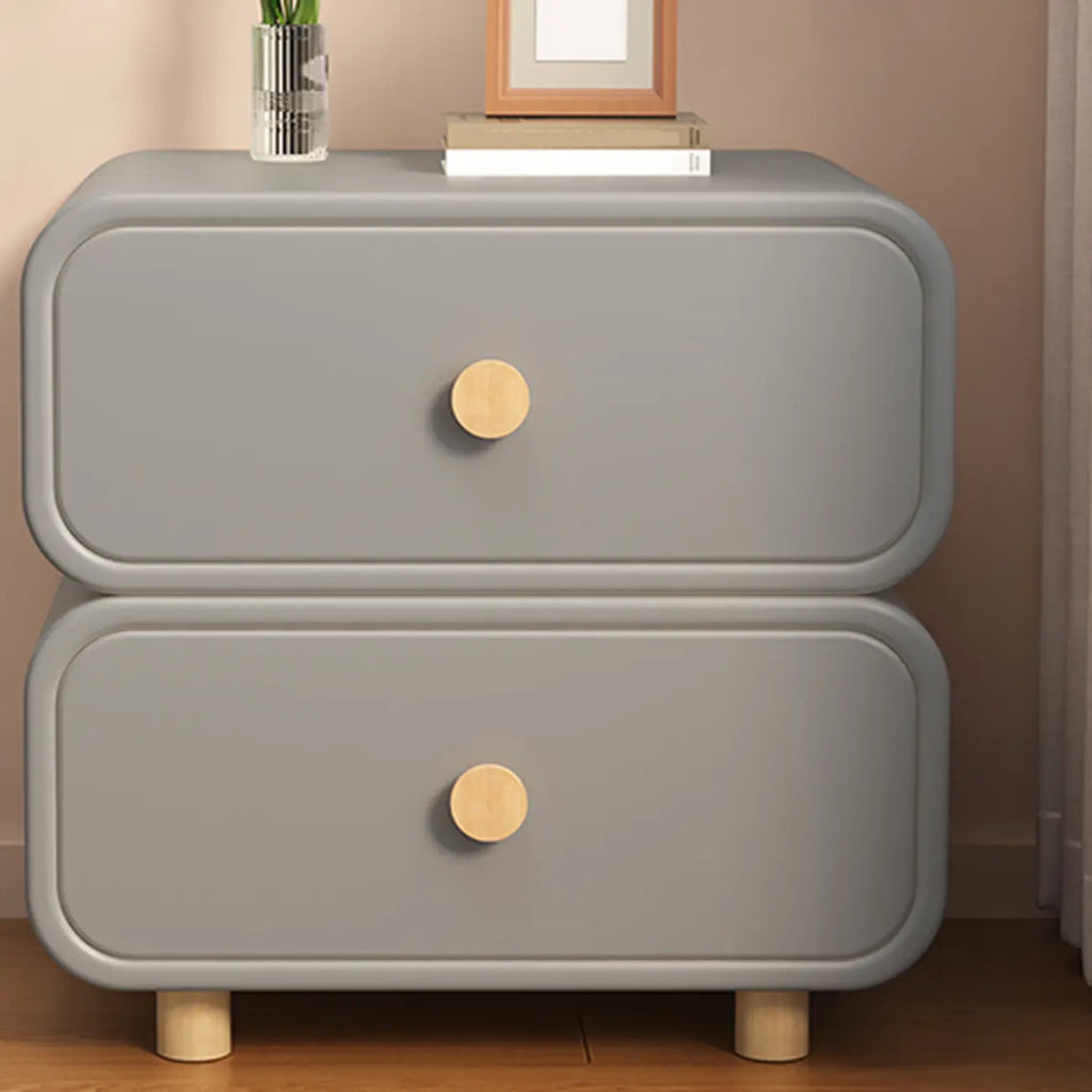 Bedroom Off-White Wooden Two Drawer Nightstand