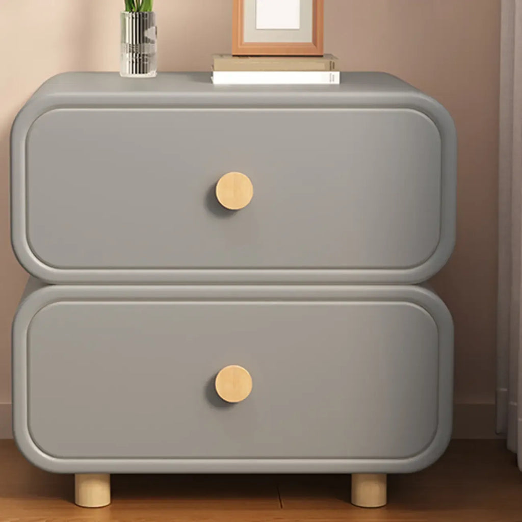 Bedroom Off-White Wooden Two Drawer Nightstand