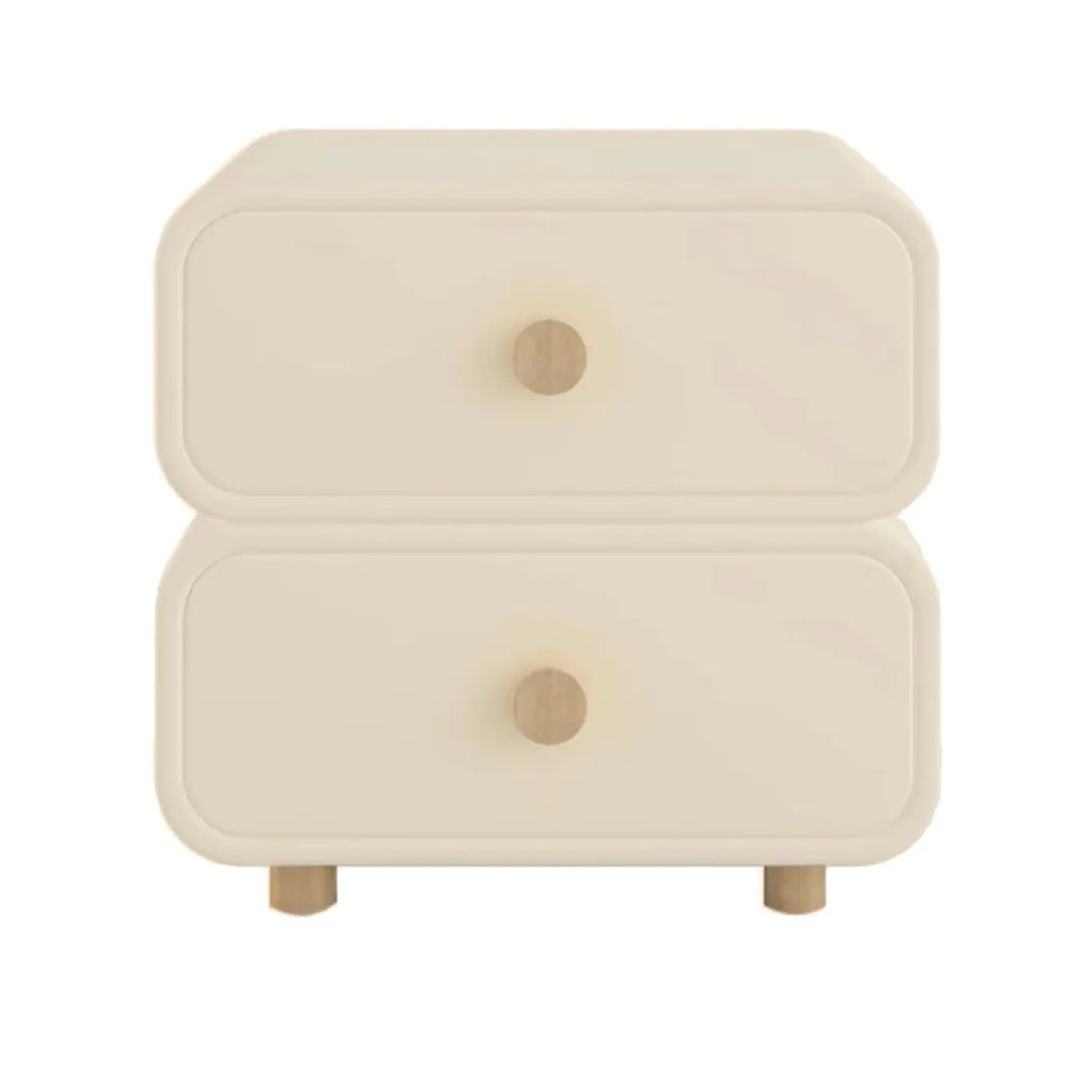 Bedroom Off-White Wooden Two Drawer Nightstand