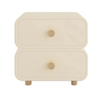 Bedroom Off-White Wooden Two Drawer Nightstand