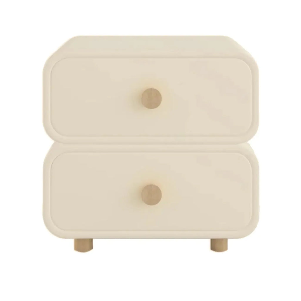 Bedroom Off-White Wooden Two Drawer Nightstand