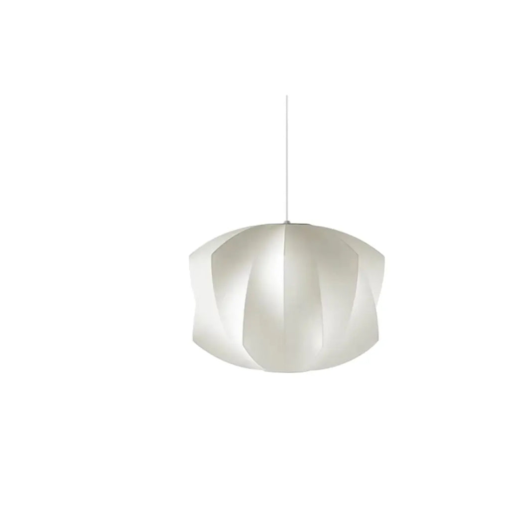 Geometric Silk Pendant Light for Bedside Adjustable Height