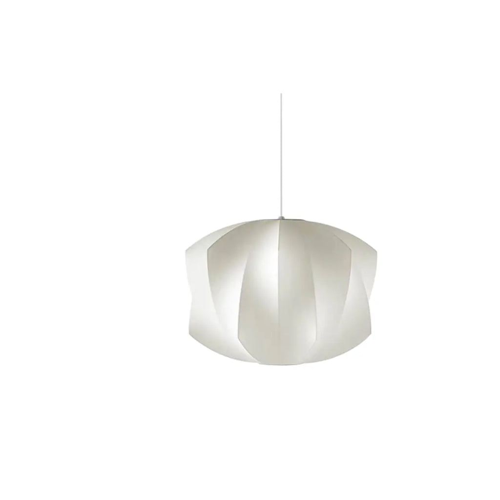 Geometric Silk Pendant Light for Bedside Adjustable Height