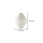 Geometric Silk Pendant Light for Bedside Adjustable Height