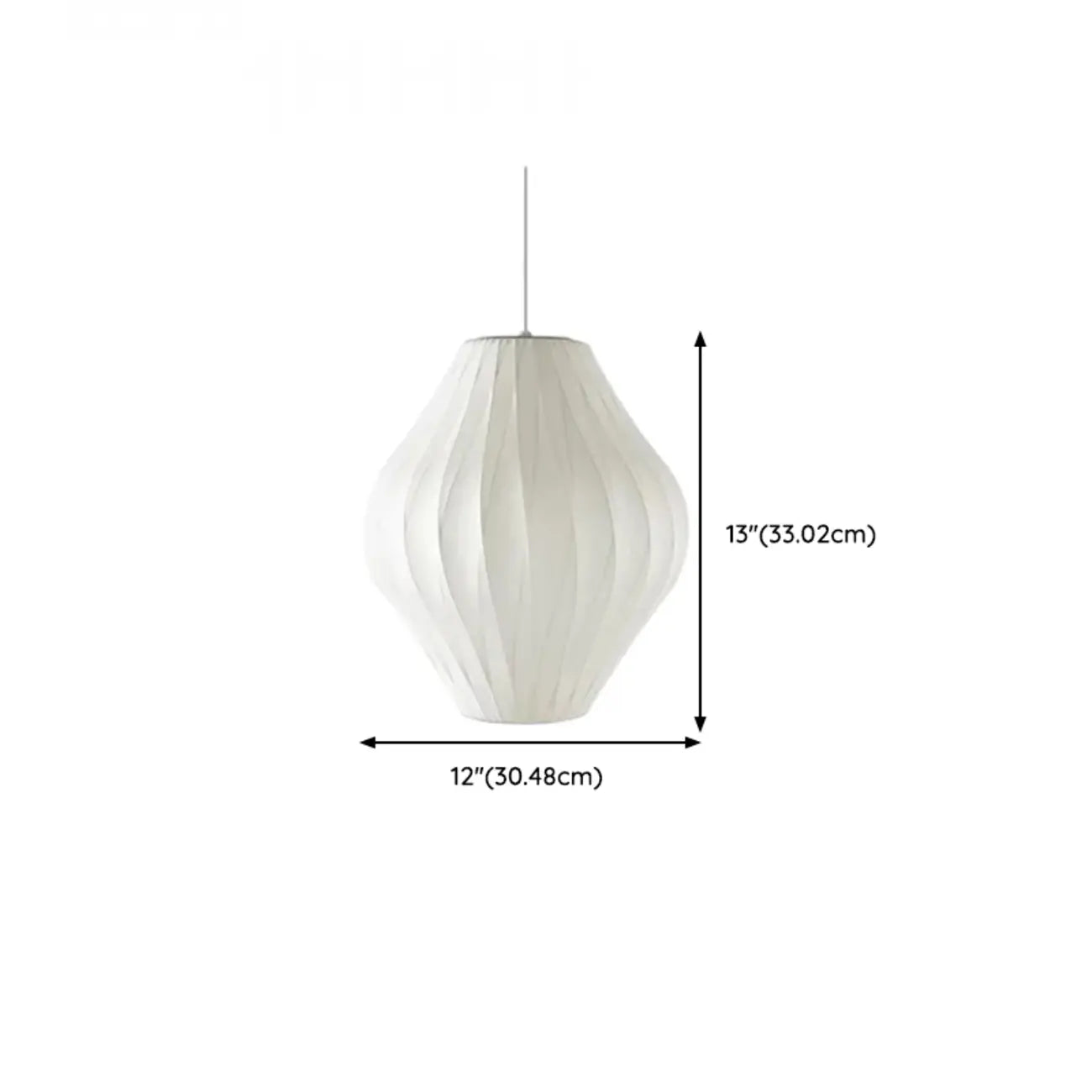 Geometric Silk Pendant Light for Bedside Adjustable Height