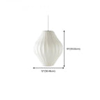 Geometric Silk Pendant Light for Bedside Adjustable Height
