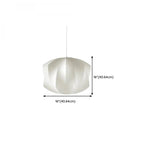 Geometric Silk Pendant Light for Bedside Adjustable Height