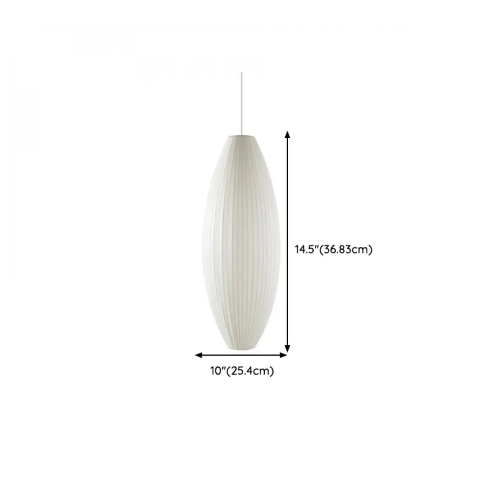 Geometric Silk Pendant Light for Bedside Adjustable Height