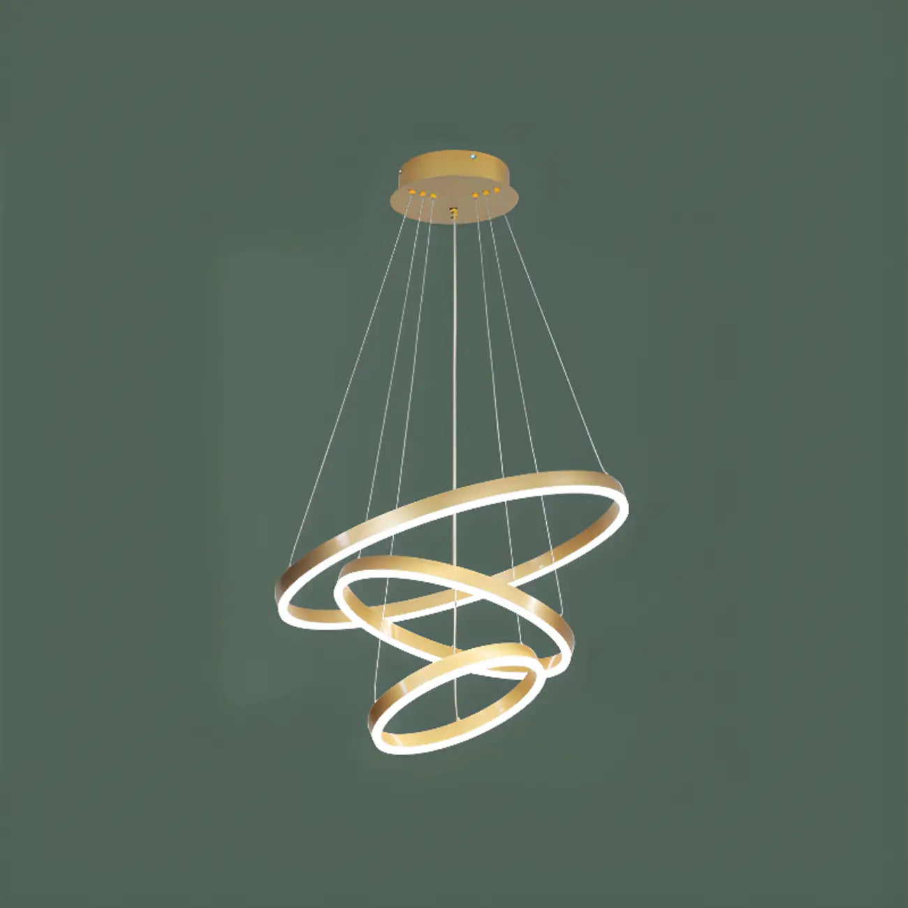 Circle Modern Tiered Remote LED Ring Chandelier for Stairway