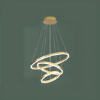 Circle Modern Tiered Remote LED Ring Chandelier for Stairway