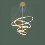 Circle Modern Tiered Remote LED Ring Chandelier for Stairway