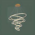 Circle Modern Tiered Remote LED Ring Chandelier for Stairway