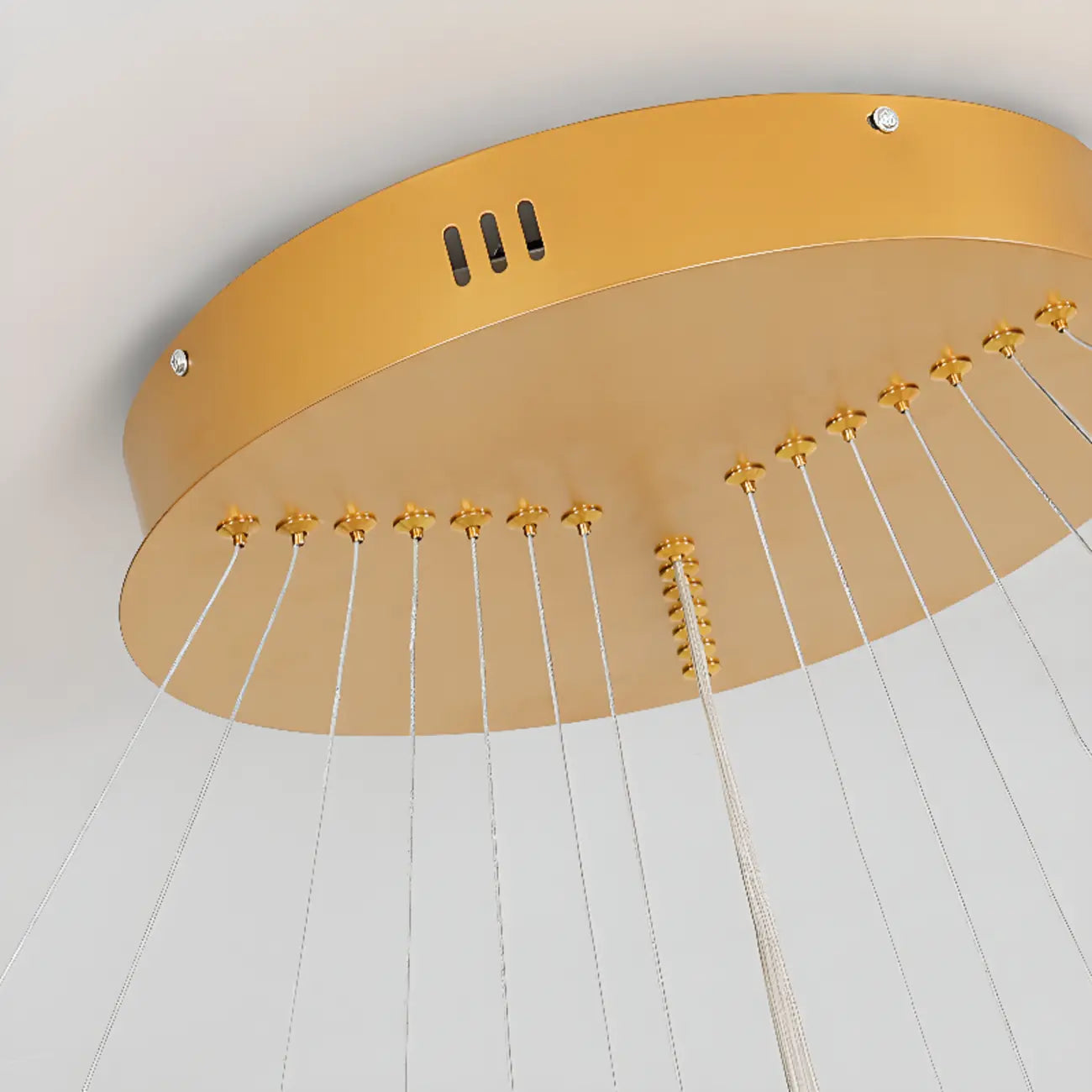 Circle Modern Tiered Remote LED Ring Chandelier for Stairway