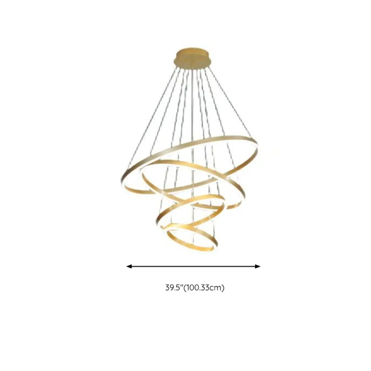 Circle Modern Tiered Remote LED Ring Chandelier for Stairway