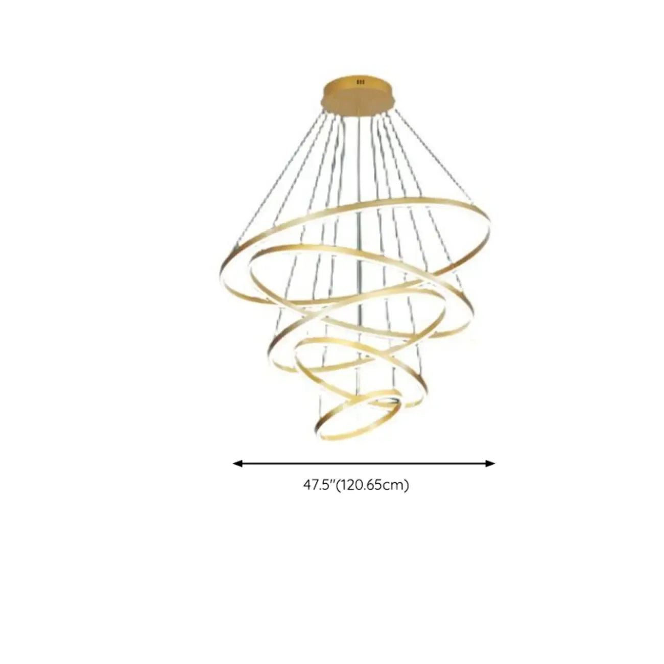 Circle Modern Tiered Remote LED Ring Chandelier for Stairway